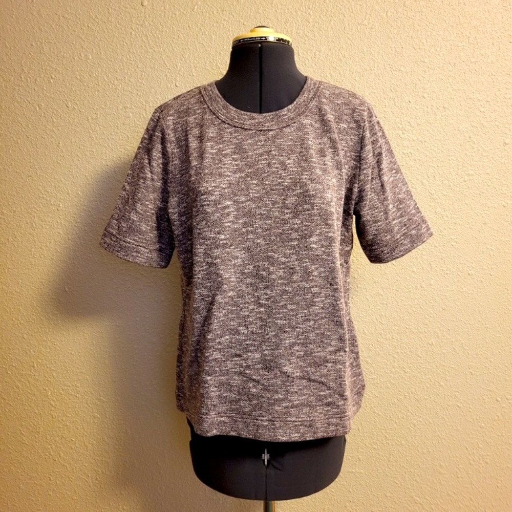 Duluth Trading Co. Maroon Marl Knit Short Sleeve Top Size Medium